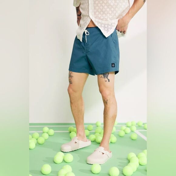 Urban Outfitters, Standard Cloth Fixed Waist Board Short NEW Large Slate Blue - Picture 1 of 16